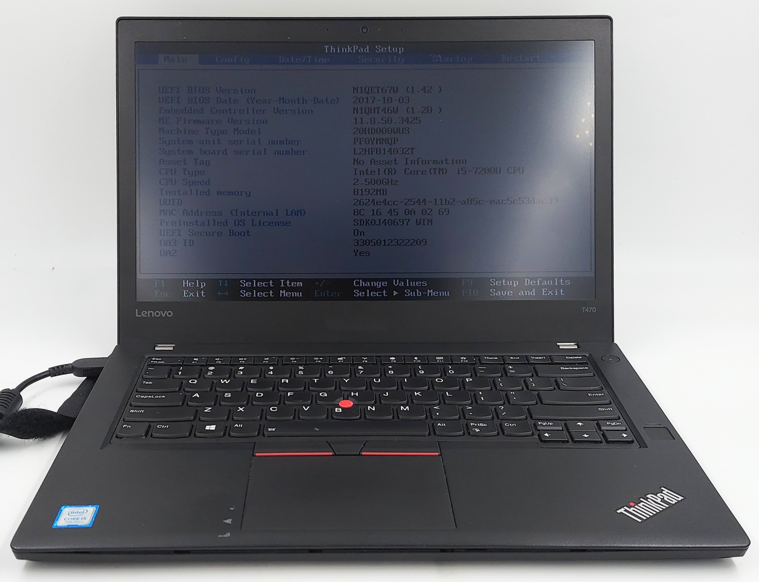 Lenovo Thinkpad T470 i5-7200U 2.5GHz Laptop - 8GB RAM 256GB SSD - Win 10 Pro B Condition